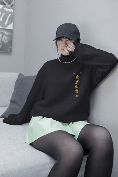 SEVBANO Design Text Printed Unisex Oversize Anime Sweatshirt