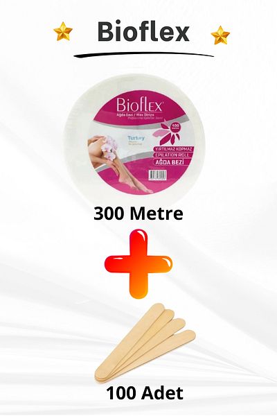Bioflex 300 Meters Waxing Tape Cloth with 100 Spatula Gift