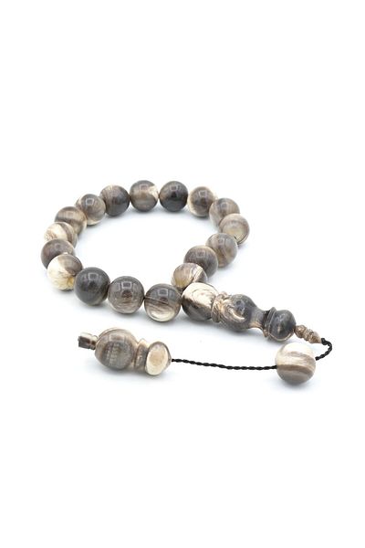 Murty99 Master Work Systematic Sphere Cut Beige Buffalo Horn Efe Mascot Rosary