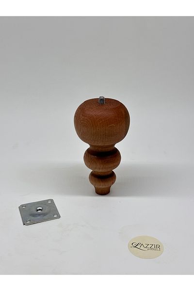 lazzir handle Ξύλινο στενό πόδι Bohemian με 3 μπάλες (A37) (Διάμετρος-7,5..Ύψος-13) Συμπεριλαμβανομένης της βάσης για ένα πόδι