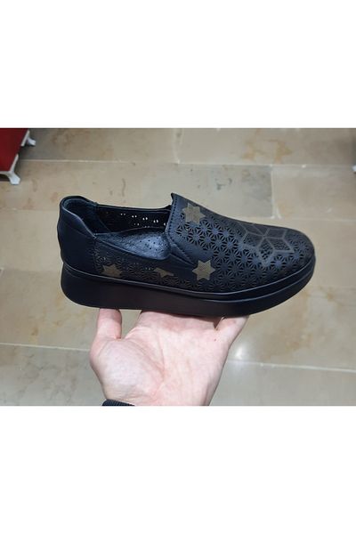 BELOX Women's Inner-Outside Genuine Leather Orthopedic Ultra Light Walking Sole Perforated Mother's Shoes