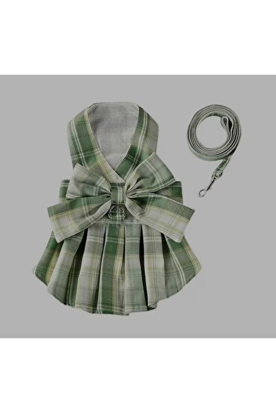 ARDSU Ekose Papyonlu Tasmali Küçük Köpek, Kedi, Yavru Tavşan, Elbisesi ,Evcil Hayvan Kıyafetleri,