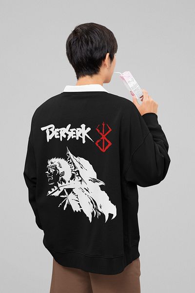 SEVBANO Berserk Printed Unisex Oversize Anime Sweatshirt