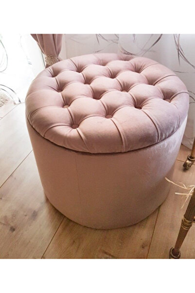 ALVİNO Sandıklı kapitoneli silindir puf modern