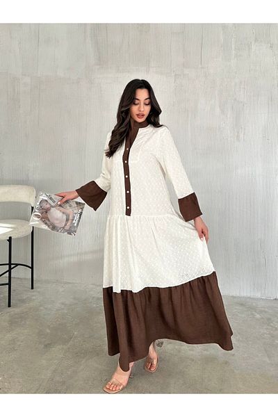 buqre's moda Γυναικεία Trend Brode Δαντέλα Χτένισμα Κορδέλα Λεπτομέρεια 140 cm Φόρεμα