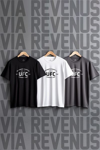 Vordevia UFC - Από το 1993 Τυπωμένο 3 τεμάχιο χτενισμένο βαμβακερό μπλουζάκι