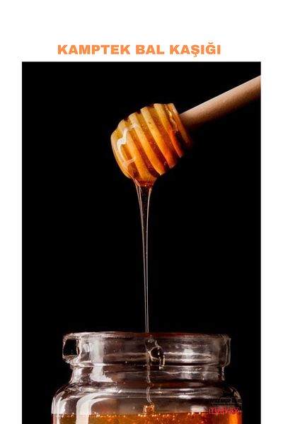 DDHANDMADE Kamptek Wooden 4-Piece Wooden Decorative Organic Honey Spoon 15 cm