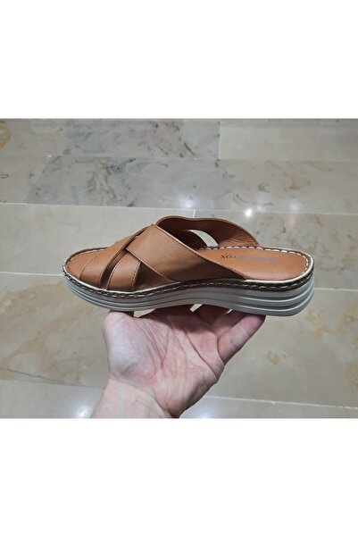 Bio Detox Women's Inside-Outside Genuine Leather Orthopedic Massage Sole Padded Heel Cross Slippers