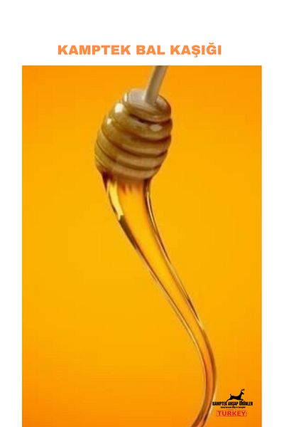 Taktakicat Kamptek Set of 2 Wooden Decorative Organic Honey Spoons 15cm