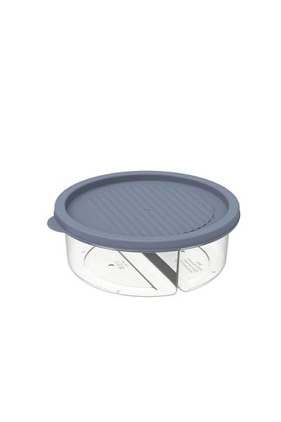 Bager Plastik 2 Compartment Smart Storage Container 600 ml & Blue-Bpa Free