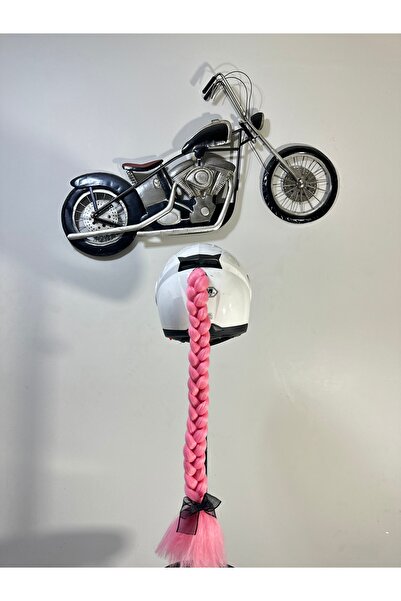 Butik Motor & Motosiklet Pembe Örgü Saç Kask Dış Aksesuarı