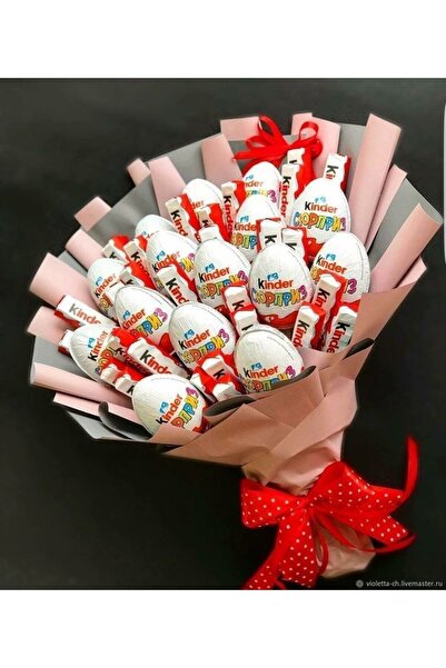 Mirabella Gift 🎉 15 Adet Kinder Sürpriz Yumurta & Çikolata Buketi – Tatlı Sü...