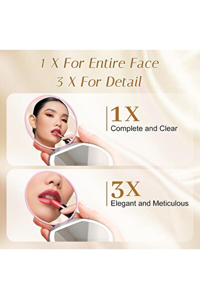 fulina Portable LED Compact Makeup Mirror,and Fashion Look, 400mah,12pcs Lamp Beads,for makeup,travel