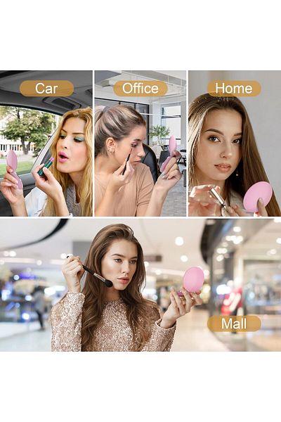 fulina Portable LED Compact Makeup Mirror,and Fashion Look, 400mah,12pcs Lamp Beads,for makeup,travel