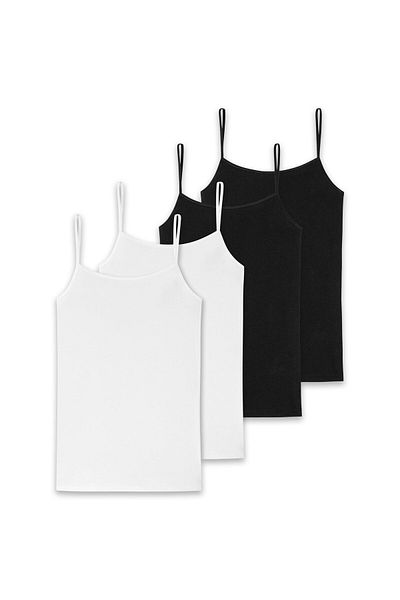 Schiesser Damen Spaghettitop, 4er Pack - Single Jersey, Serie 95/5, uni