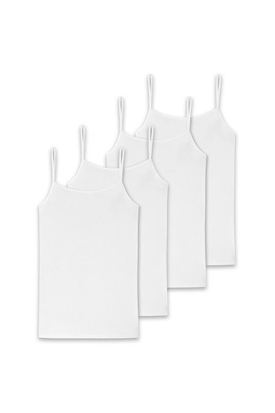 Schiesser Damen Spaghettitop, 4er Pack - Single Jersey, Serie 95/5, uni