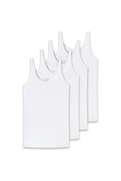 Schiesser Damen Trägertop, 4er Pack - Single Jersey, Serie 95/5, uni