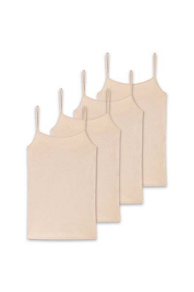 Schiesser Damen Spaghettitop, 4er Pack - Single Jersey, Serie 95/5, uni