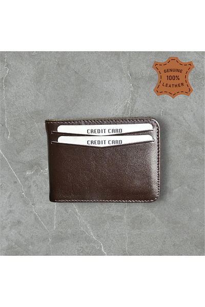 Kar-Pa Genuine Leather Horizontal Magnet Brown Polite Wallet