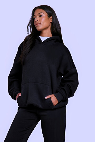 CMZ COLLECTİON Γυναικείο φούτερ με φαρδιά γραμμή και επένδυση από βαμβάκι