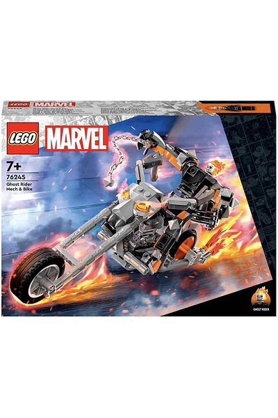 LEGO ® |   مجموعة بناء Marvel Ghost Rider Robot ودراجته النارية 76245 للأعمار من 7 سنوات فما فوق (264 قطعة)