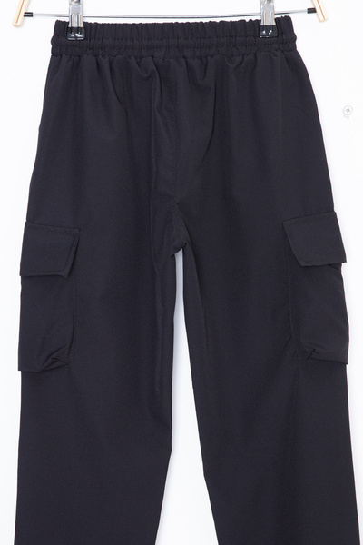 Cansın Mini Black Cargo Pocket Boy's Parachute Trousers 20210