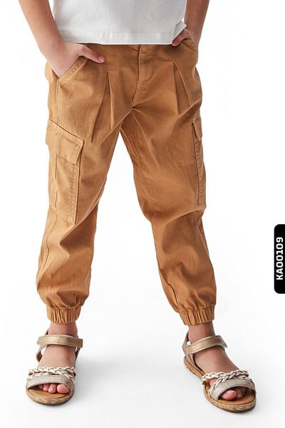 nk kids High Waisted Cargo Pocket Elastic Leg Girl's Trousers 4-8 Years 56704