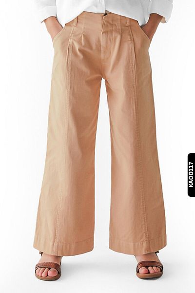 nk kids Zippered Wide Leg Folded Girl's Trousers 8-14 Years 56703