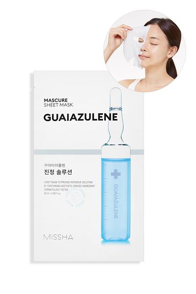 Missha قناع ورقي للعناية بالبشرة الحساسة بمحتوى Guaiazulene