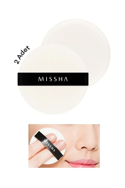 Missha 2 Pcs Compressed Flocking Puff - Makeup Sponge for Powder Application (Round)