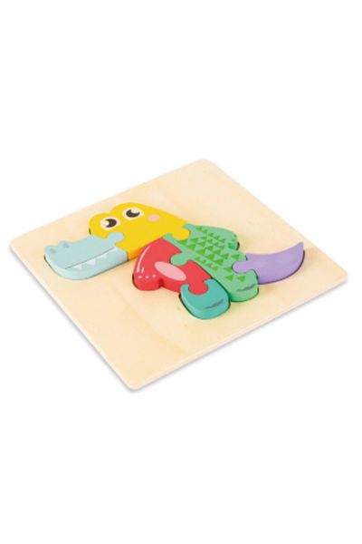 Micostore Crocodil - Puzzle Incastru Din Lemn