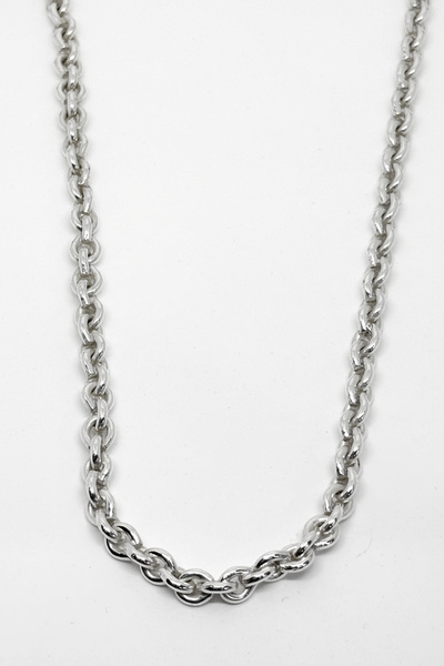 oya silver Kalın Dar Halka Gümüş Zincir Kolye 55CM