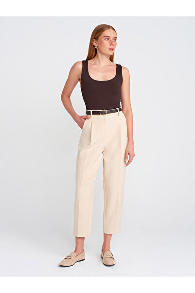 Dilvin 20977 Thick Strap Polyamide Undershirt-Dark Brown