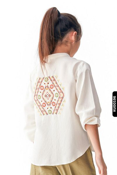 nk kids Judge Collar Buttoned Double Pocket Drawstring Sleeve Girl's Shirt 8-14 Years 36416