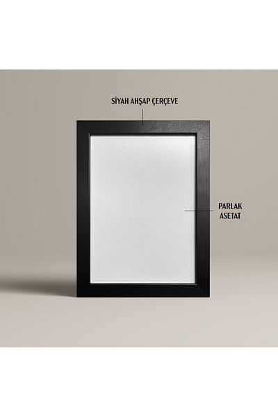 HOMEPACK Ramă foto din lemn negru, cadru de birou, picioare MDF, dreptunghi