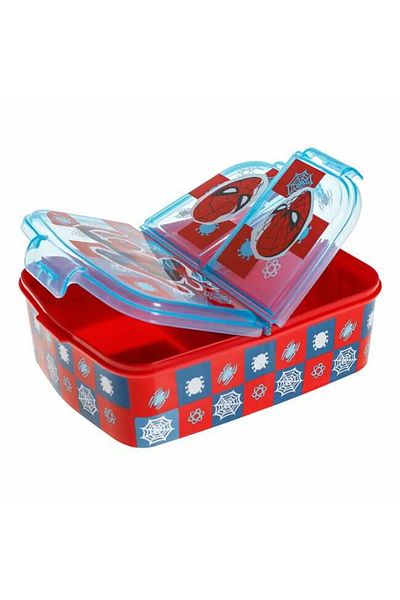 Micostore Plastic Casserole, compartmented, children, spiderman, blue and red, boys, 790 ml, 18 x 13.5 x 5.5 cm