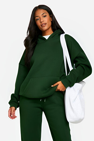 CMZ COLLECTİON Hanorac gros din bumbac pentru femei, cu croială largă și căpt...