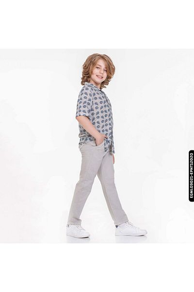 XO Kids Cămașă de in pentru băiat de 8-14 ani - cu model, Egml09021