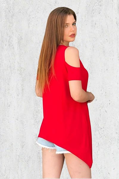 MODANİCE Shoulder Window Asymmetrical Blouse
