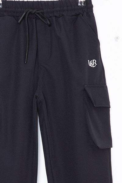 Cansın Mini Black Cargo Pocket Boy's Parachute Trousers 20210