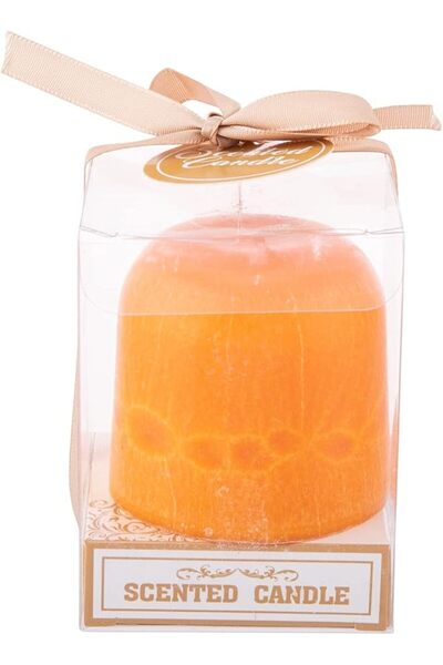 AKDC شمعة معطرة برتقالية 6 سم × 6 سم × 6 سم عديمة اللون