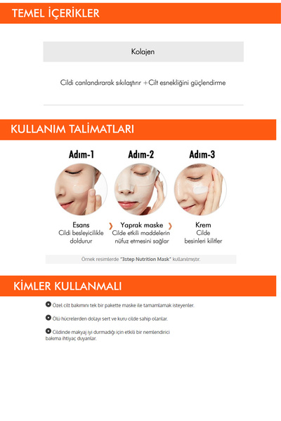 Missha 3 Aşamalı Sıkı Görünüm Veren Maske (1.5G/22G/1.5G) 3 Step Lifting Mask
