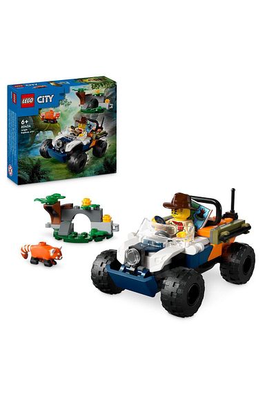 LEGO مجموعة بناء Red Panda Quest - 60424 City Forest Explorer مع مركبة ATV (92 قطعة)