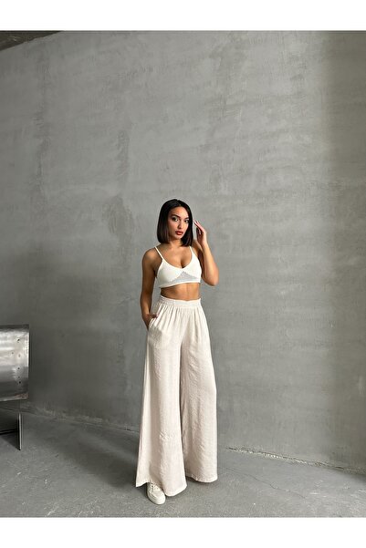 BEJNA Γυναικείο παντελόνι Modal Stone Loose Flowy