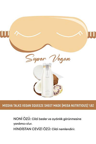 Missha Vegan Nourishing Sleep Mask - 10g, Squeeze Pocket, Mega Nutritious