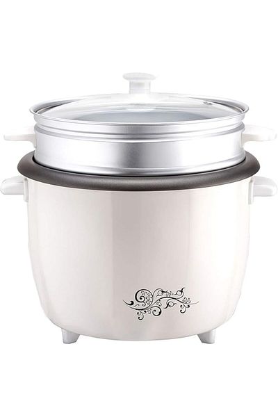 CROWNLINE Rice Cooker With Steamer, White Small Rc-169
