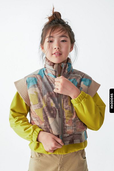 nk kids Vega Embroidered Girl's Vest - Half Turtleneck, Zippered, 8-14 Years 35317