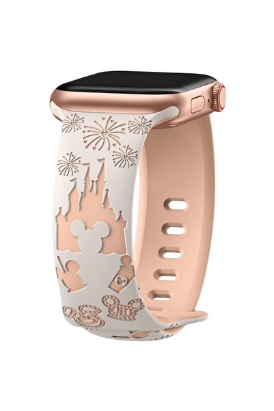 UnDePlus Apple Watch 10/11 42mm-38/40/41mm Kordon Leopar Desen Yumuşak Silikon Kordon 2/3/4/5/6/se/7/8/9