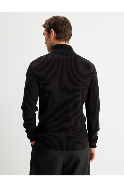 Koton Strickpullover mit Stehkragen – Basic-Baumwollmischung