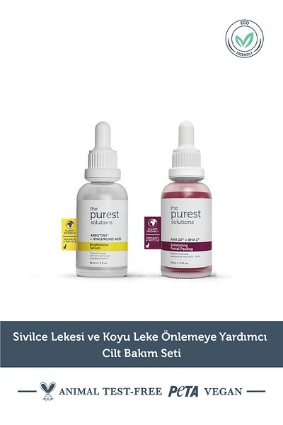 The Purest Solutions Σετ περιποίησης δέρματος για διαφωτισμό με Aha Bha και Arbutin